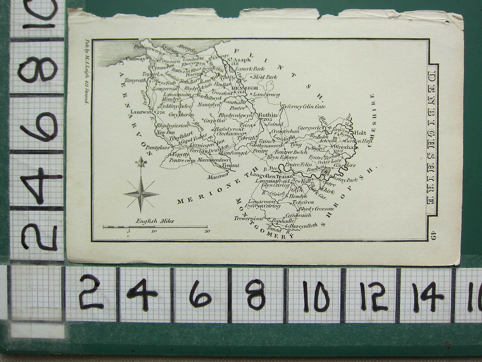 C1833 Georgian Dated Map ~ Denbighshire
